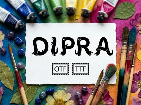 Dipra: Where Playful Typography Meets Whimsical Illustration